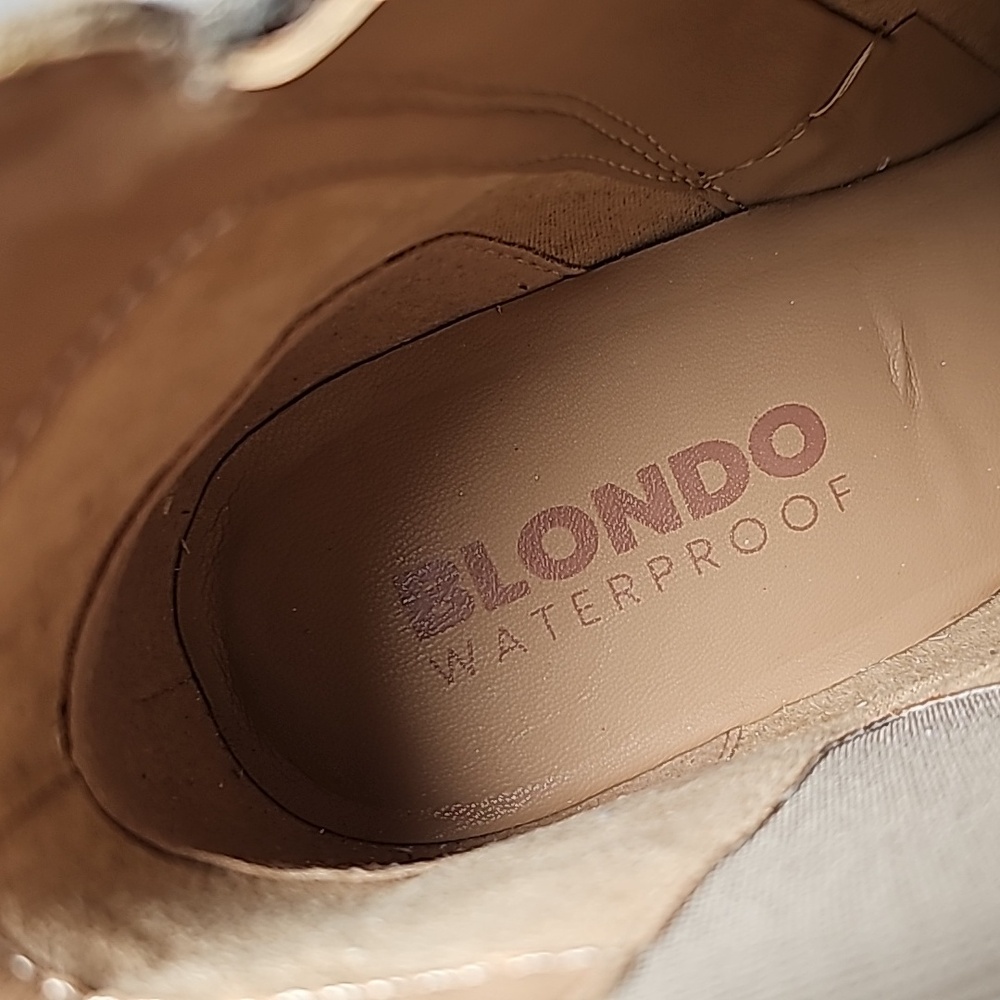 Blondo Victory Booties Ankle Boots Waterproof Suede Block Heel Zipper Brown 7.5 - Picture 13 of 15